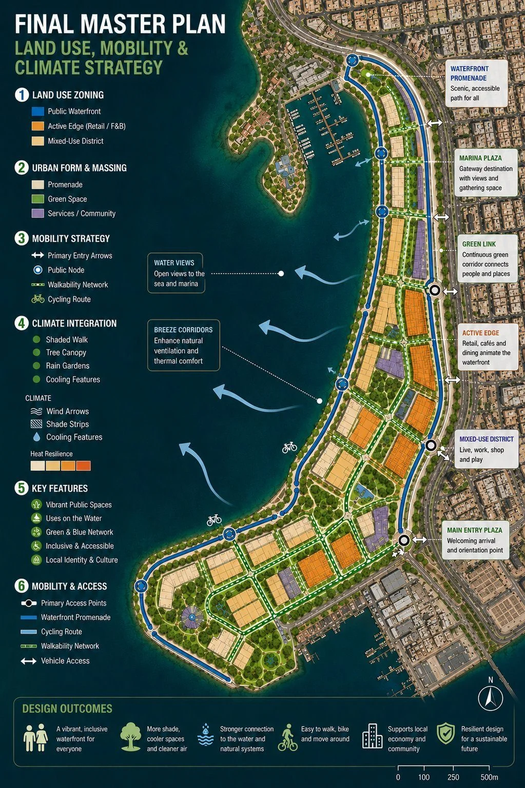 Jeddah Waterfront Destination — Land Use, Mobility & Climate Strategy