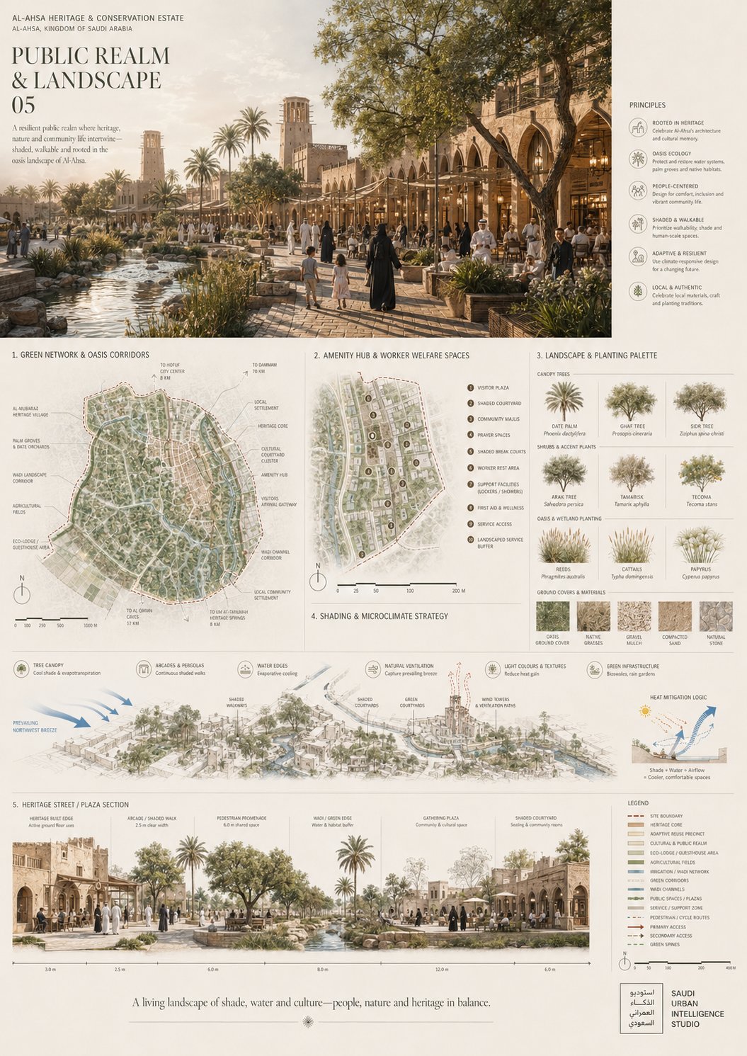 Al-Ahsa Heritage & Conservation Estate — Shade, Water & Culture